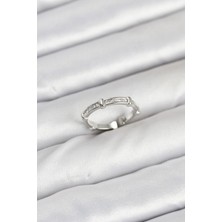 Vice Avm Pirinç Gümüş Renk Kemik Model Zirkon Taşlı Kadın Yüzük EB-53-vice/(1395) 2944