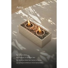 Lumi Astra No:1 – Masaüstü Bacasız Beton Şömine + 1 L Bioethanol Hediye