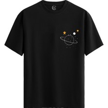 Orbit Dream - %100 Pamuklu Kadın Siyah Tişört - Premium Quality