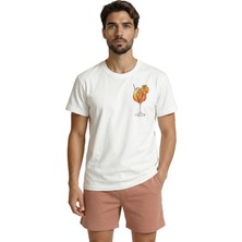 Color Luxe Kokteyl ve Portakal Dilimi Baskılı Premium Erkek Tişört