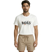 Color Luxe Boss Yazılı ve Renkli Boya Sıçratma Efektli Tasarım Premium Erkek Tişört
