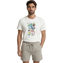 Color Luxe ''forever Young'' ve Graffiti Yazılı Karmaşık Sokak Stili Premium Erkek Tişört