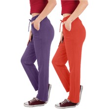 ASN Concept Kadın Viskon Kumaş 2'li Paket Nar Çiçeği /mor Eşofman Altı (Büyük Beden Seçeneğiyle)