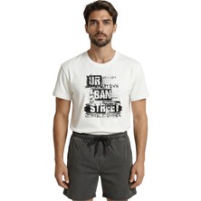 Color Luxe ''urban Street'' ve ''new York'' Temalı Grunge Tipografi Baskılı Premium Erkek Tişört