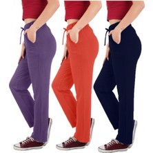 ASN Concept Kadın Viskon Kumaş 3'lü Paket Lacivert/narçiçeği/mor Eşofman Altı (Büyük Beden Seçeneğiyle)