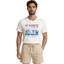 Color Luxe ''sunshine & Cocktails'' Hawaii 1985 Temalı Retro Yazlık Premium Erkek Tişört