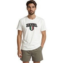 Color Luxe Italyan Bayrağı Kalkan Logolu Sportif Tasarım Premium Erkek Tişört