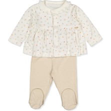 Bebetto Organik Süprem Double Patikli Pijama Takımı 2li (Organıc My Mushroom) Bej