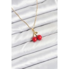 Vice Avm 316L Çelik Zincir Gold Renk Kiraz Model Kadın Kolye EB-53-vice/(1395) 3166