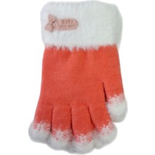 Spteks Kitti 4-8 Yaş Kız Çocuk Pembe Renk Arma Figürlü Kışlık Örme Eldiven