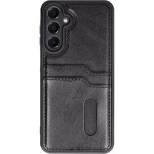 Eco Port Samsung Galaxy A16 5g Kılıf Sara Kartvizitli Deri Kılıf - Siyah