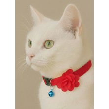 Coco Pet Kırmızı Çiçekli Kedi Tasması