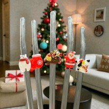 Yılbaşı Pipet 5 Adet Set Yeni Yıl Noel Baba