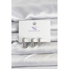 Vice Avm Gümüş Renk Pirinç Zirkon Taşlı Kalpli Kadın Küpe EB-53-vice/(1395) 3191