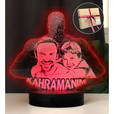 Empressco Babalara Özel Kahramanım Temalı 3D LED Gece Lambası, Kırmızı Renkli, Şık ve Sıcak Atmosfer