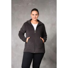 ÜMİTEKS WORLD OF CLOTHES Gri Polar Hırka Unisex Kışlık Polar Hırka Mont