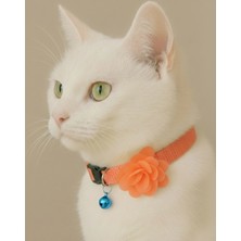 Coco Pet Turuncu Çiçekli Kedi Tasması