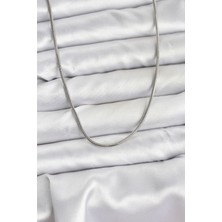 Vice Avm 316L Çelik Zincir Gümüş Renk 60 cm Yılan Zincir Kadın Kolye EB-53-vice/(1395) 3254