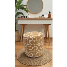 FRAMGAN Bohem Dokuma Kumaş Puff – Yatak Ucu, Makyaj Masası ve Oturma Alanı Için Şık Kullanım