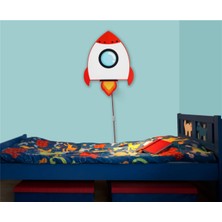 Empressco Ahşap Roket Çocuk Odası Gece Lambası, Eğlenceli ve Sıcak Atmosfer Yaratır