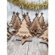 Csd Tasarım Ahşap Yılbaşı Ağacı Dekor – Masaüstü Hediyelik- Isimli