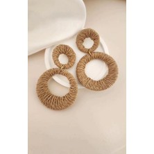 Hasır Halka Kahve Küpe