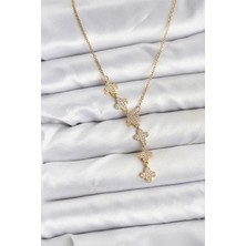 Vice Avm 316L Çelik Zincir Gold Renk Yonca Model Kadın Kolye EB-53-vice/(1395) 3247