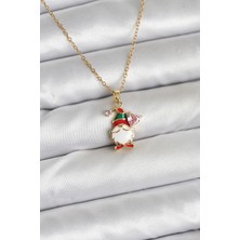 Vice Avm 316L Çelik Zincir Gold Renk Yılbaşı Teması Kadın Kolye EB-53-vice/(1395) 3296