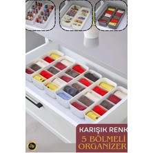 Snow Homs 1-Adet 5 Bölmeli Organizer Kutusu - Dolap Içi-Makyaj -Mutfak Dolabı Düzenleyici Ölçü: 29X9.6X7CM