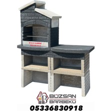 Büzsan Barbekü Hazır Beton Barbekü Antrasit Gri Masalı 70 Lik