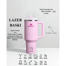 Stanley Kişiselleştirilebilir Quencher Pipetli Termos 1,18 Özel Isimli Şeker Pembe