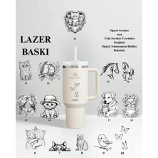 Stanley Kişiye Özel Quencher Pipetli Termos 1,18 Özel Isimli Krem