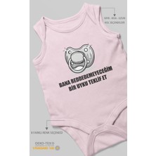 Morivo Kids Bana Reddedemeyeceğim Bir Uyku Teklif Et Baskılı Bebek Zıbını – Çıtçıtlı Body 8 Renk | %100 Pamuk Sıfır Kol