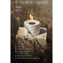 Lumi Vega No:2 – Masaüstü Bacasız Beton Şömine (Camlı) + 1 L Bioethanol Hediye