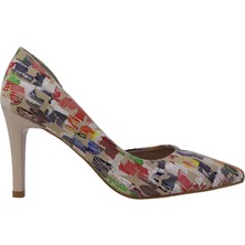  Hobby 27448 Baskılı Deri Stiletto Kadın Ayakkabı