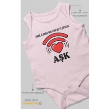 Morivo Kids Anne Babanın Yeni Wifi Şifresi Aşk Baskılı Bebek Zıbını – Çıtçıtlı Body 8 Renk | %100 Pamuk Sıfır Kol