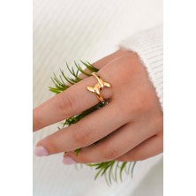 Trend Collection Gold Düğüm Formlu Ayarlanabilir Minimal Kadın Yüzük - Ayarlanabilir