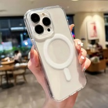 Zebana Apple - iPhone 15 Pro Max Şeffaf Sararmaz Clearmag Kılıf (M-Safe Uyumlu)