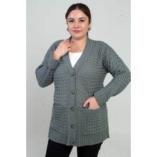 By Saygı Kadın Sepet Örgü Model Cepli Tunik Hırka