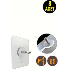 Usin 8 Adet Güçlü Vantuzlu Askı Yapışkanlı Çerçeve Saat Resim Tava Kepçe Kaşık Askılık