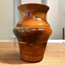 Tabia 🌲 El Yapımı Kızılçam Ağacından Ahşap Vazo