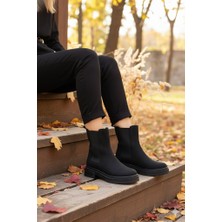 Fort 2560 Ventes Rahat Sıcak Astar Iki Tarafı Lastikli Kaymaz Taban Kadın Bot