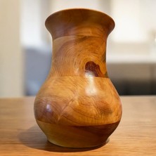 Tabia 🌲 El Yapımı Çam Ağacından Ahşap Vazo