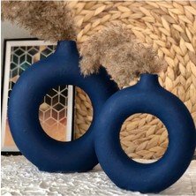 Patienc Lacivert Halka Vazo 2’li