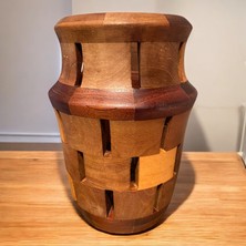 Tabia 🌰 El Yapımı Ceviz ve Maun Ağaçlarından Ahşap Vazo