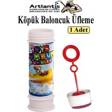 Artlantis Üflemeli Köpük Baloncuk 1 Adet Bol Köpüklü Baloncuk Eğlencesi Rengarenk Çocuk Köpük Baloncuk Oyuncağı