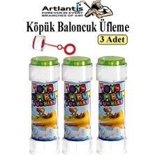 Artlantis Üflemeli Köpük Baloncuk 3 Adet Bol Köpüklü Baloncuk Eğlencesi Rengarenk Çocuk Köpük Baloncuk Oyuncağı