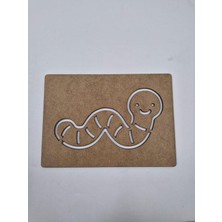 10 Adet Tırtıl Ahşap Montessori Çizim Okul Dıy Etkinlik Aktivite Sanat 21 cm x 15 cm