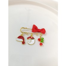 Minik Adımlar Yılbaşı Temalı Yaka Iğnesi Yeniyıl Broş Yılbaşı Hediyesi