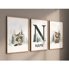 Ninastore Orman Fidanlığı Baskı Seti: Orman Hayvanları, Isim Baskısı